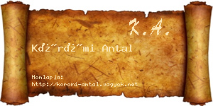 Körömi Antal névjegykártya