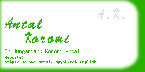 antal koromi business card